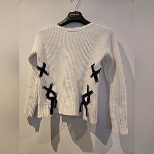 DEX Lace Up Sweater Size Small